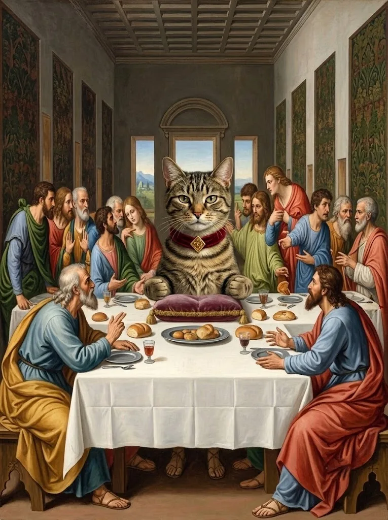 Cate presiding over the Last Supper
