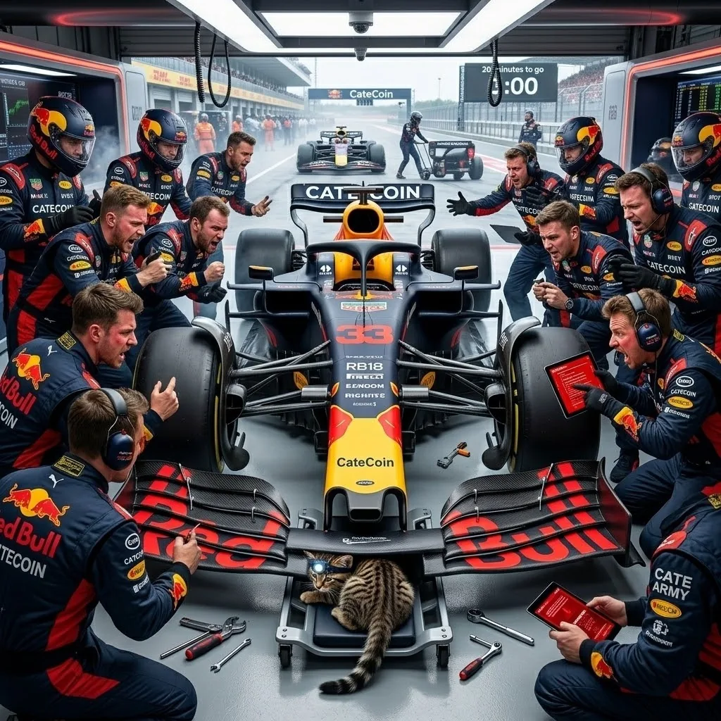 Cate at the CateCoin Formula 1 pit stop
