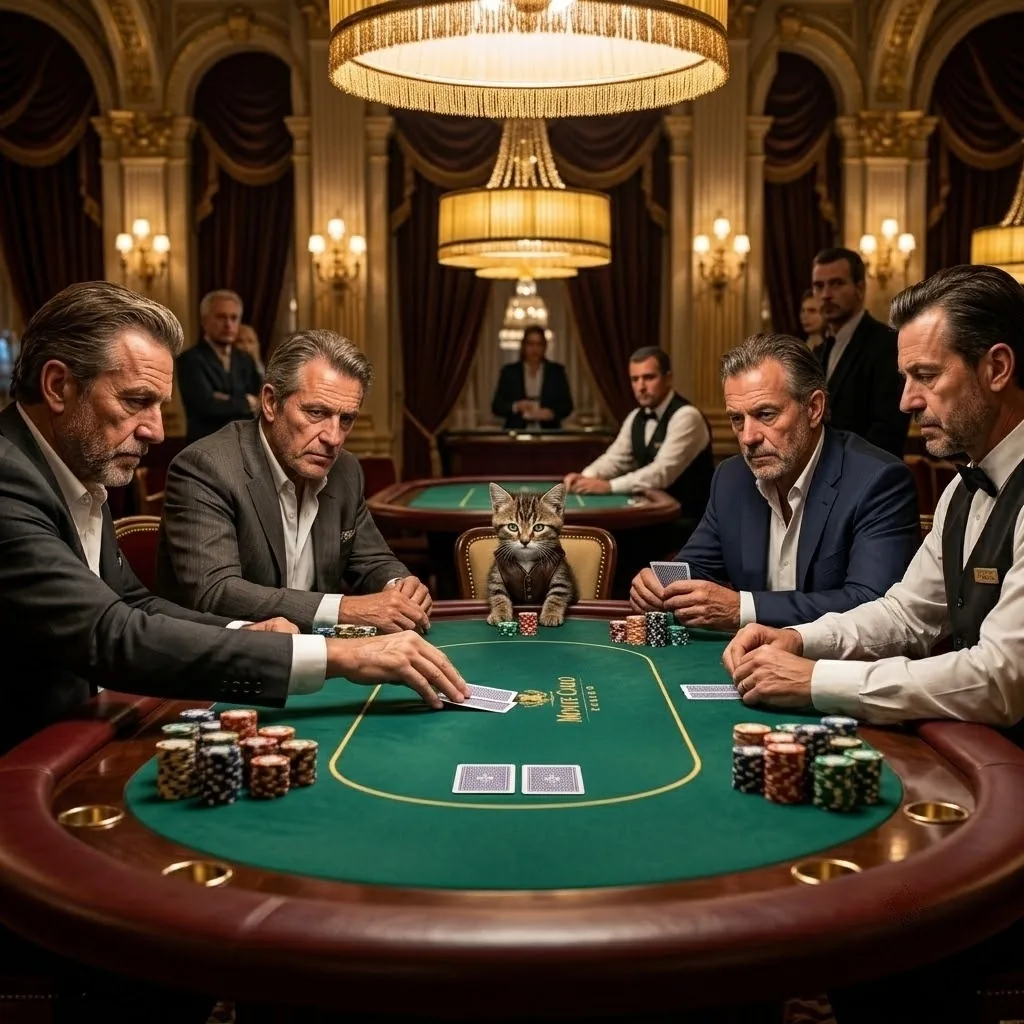 Cate at the high-stakes Monte Carlo poker table