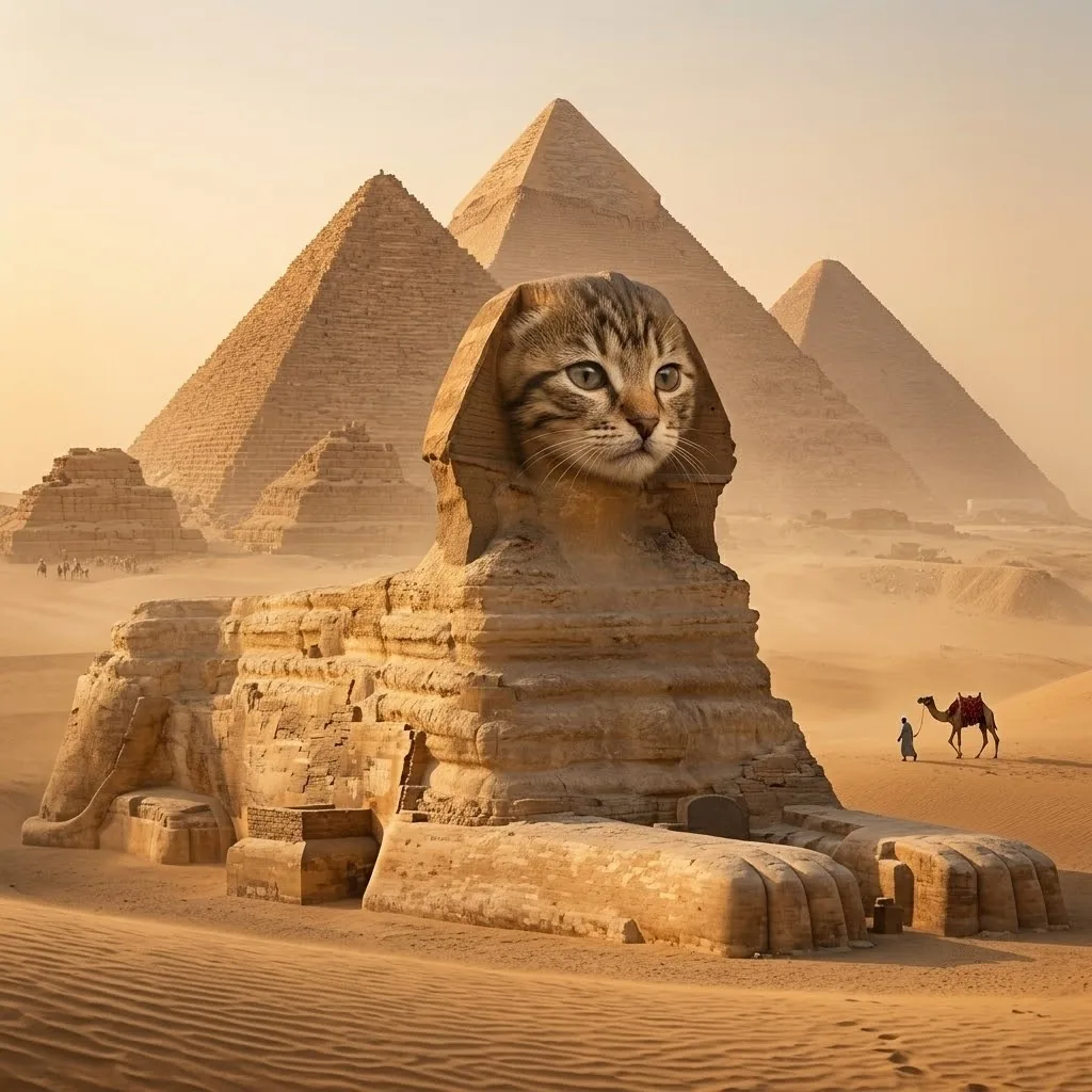 Cate as the Great Sphinx of Giza